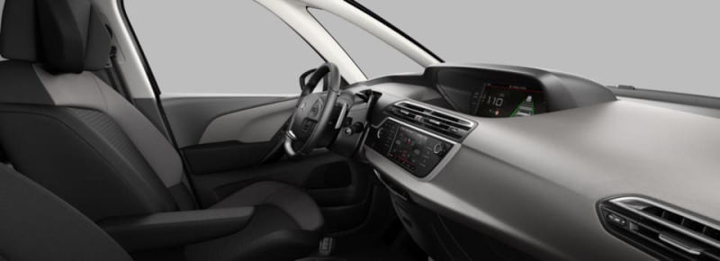 Citroën Grand C4 SpaceTourer interiér mix čierna látka a šeedá svetlá koža AMBIANCE HYPE GREY