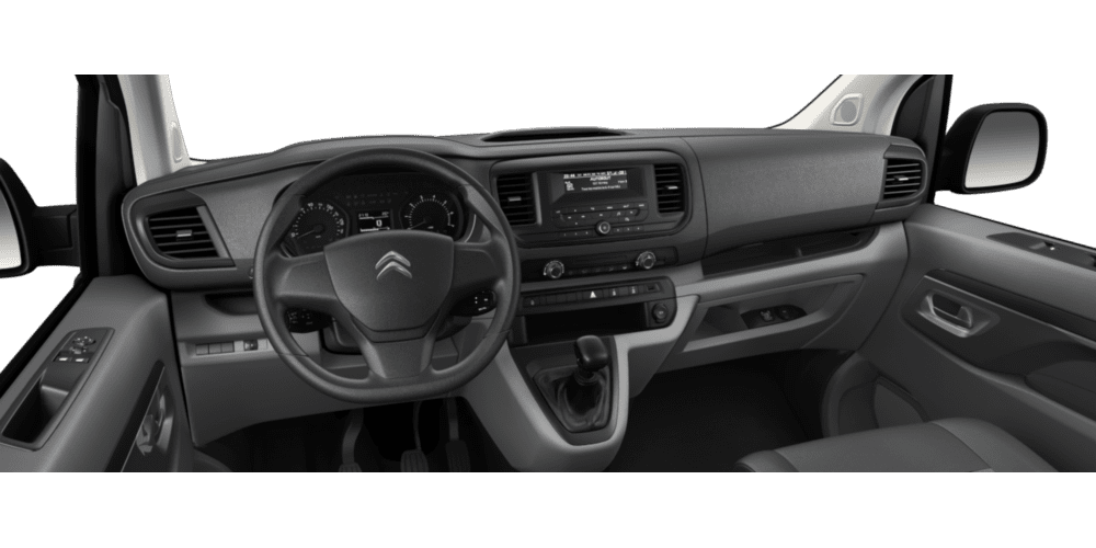 Citroën Jumpy Furgon interiér čierne čalúnenie mix látka MICA a koženka TEP
